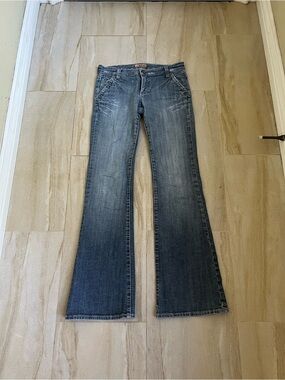 See Thru Soul Women's Faded Blue Flare Jeans